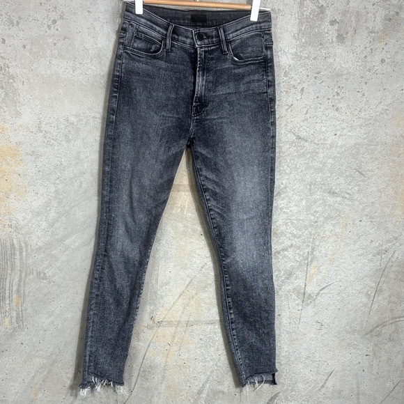 Mother Pixie Dazzler Skimp in Train Stops Mineral Wash Straight Jeans - Picture 2 of 9